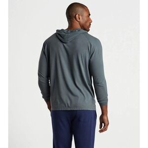 Peter Millar Hoodie Popover Long Slv Mens XL Gray Lightweight Performance‎ Golf